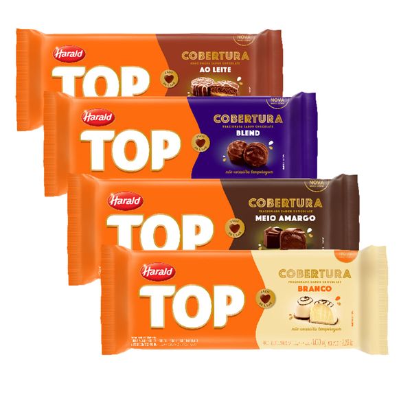 Kit 4kg Barras De Chocolate Cobertura Para Trufas E Bombons Top Harald